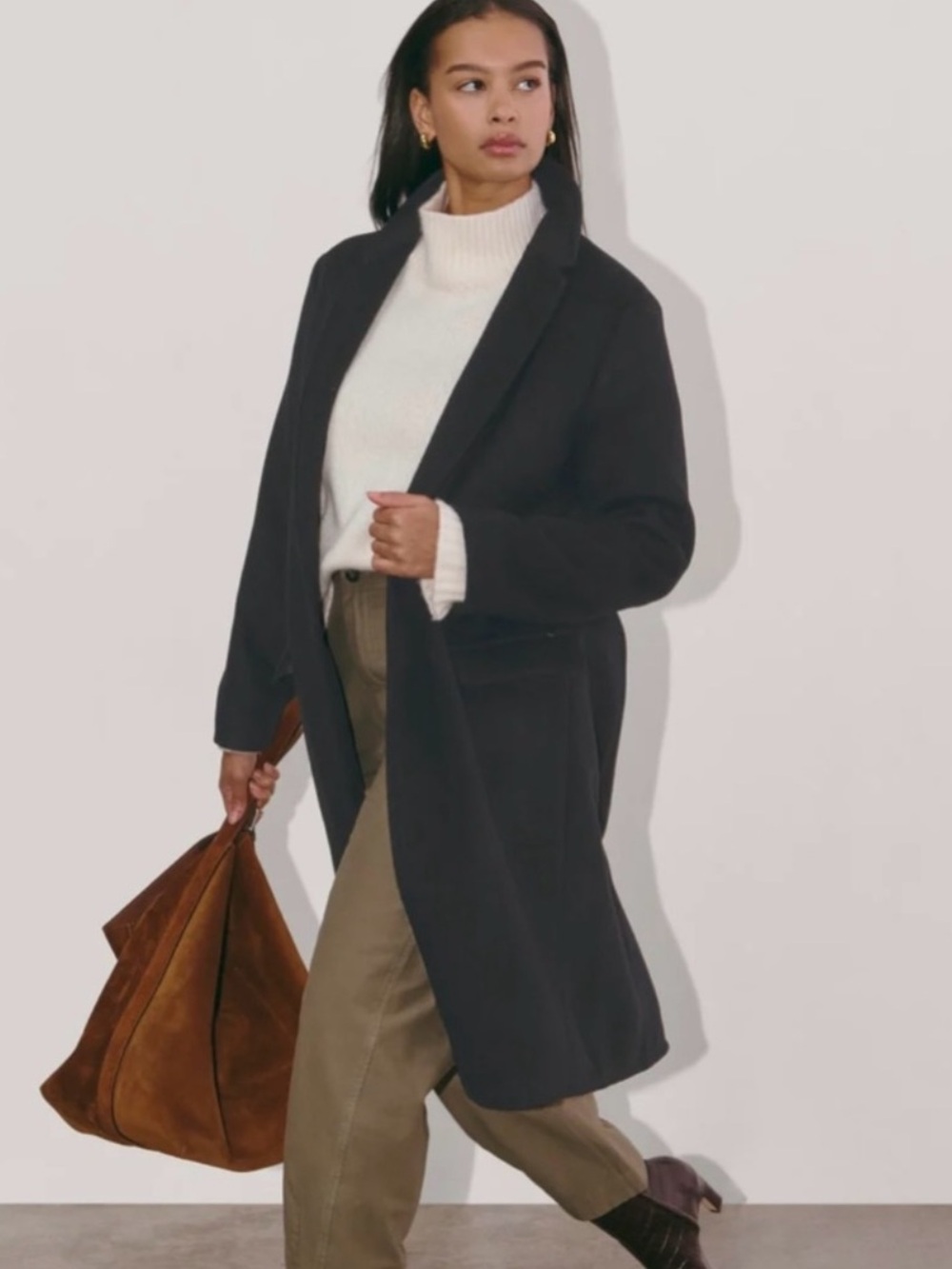 Everlane Dark Charcoal Wool-Blend Pea Coat NWOT